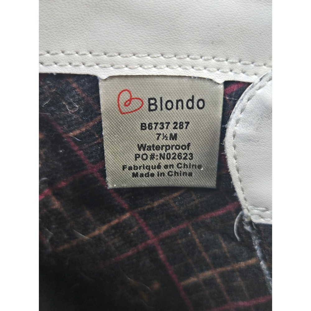 Blondo Waterproof Moto Boots 7.5 Off White Leather Triple Buckle Lug Sole Biker - Picture 8 of 10